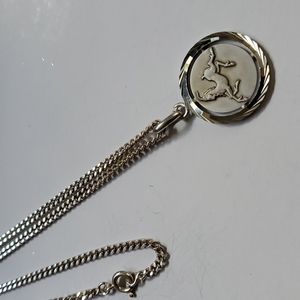 Capricorn Zodiac silver Pendant Necklace